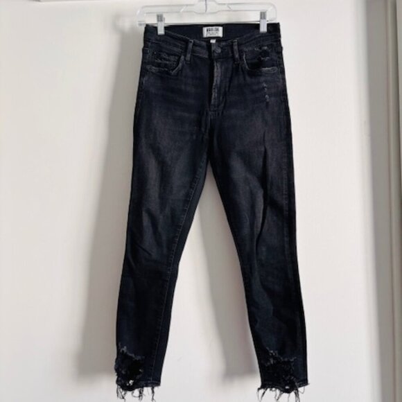 Agolde Denim - Agolde Distressed Staight Leg Jeans - Black size 27